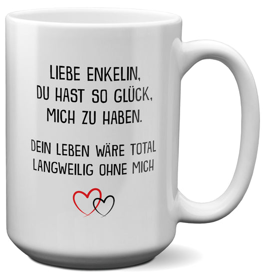 22Feels® Enkelin Geschenk - XL Tasse mit Spruch (Weiss, 440ml)-Weisse XL Tasse 440ml-22Feels