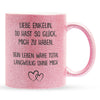22Feels® Enkelin Geschenk - Glitzertasse mit Spruch (Pink, 320ml)-Glitzertasse Pink 320ml-22Feels