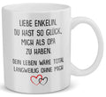22Feels® Geschenk für Enkelin von Opa - Tasse mit Spruch: Glück mich zu haben (Weiss, 320ml)-Weisse Tasse 320ml-22Feels