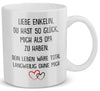 22Feels® Geschenk für Enkelin von Opa - Tasse mit Spruch: Glück mich zu haben (Weiss, 320ml)-Weisse Tasse 320ml-22Feels