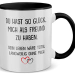 22Feels® Freundin Geschenk zum Jahrestag, Valentinstag etc. - Tasse mit Spruch (Weiss-Schwarz, 320ml)-TwoTone Tasse Weiss-Schwarz 320ml-22Feels