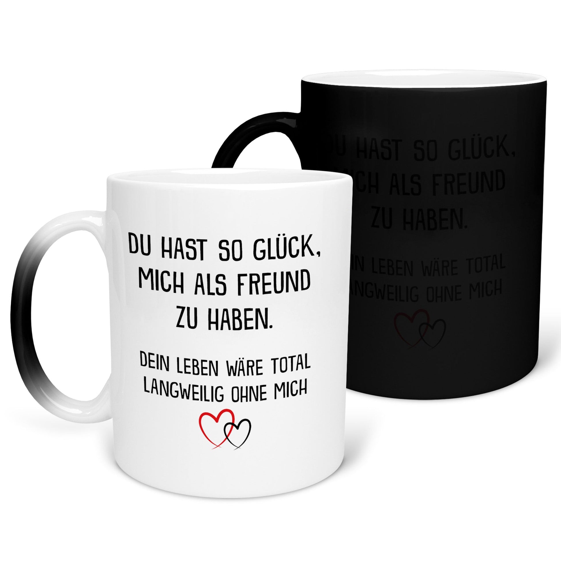 22Feels® Freundin Geschenk zum Jahrestag, Valentinstag etc. - Zaubertasse mit Spruch (Matt-Schwarz und Weiss, 320ml)-Farbwechsel Tasse Matt 320ml-22Feels