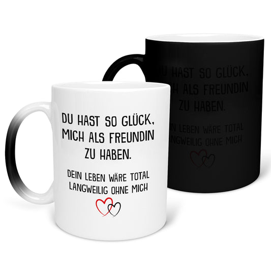 22Feels® Freund Geschenk zum Jahrestag, Valentinstag etc. - Zaubertasse mit Spruch (Matt-Schwarz und Weiss, 320ml)-Farbwechsel Tasse Matt 320ml-22Feels