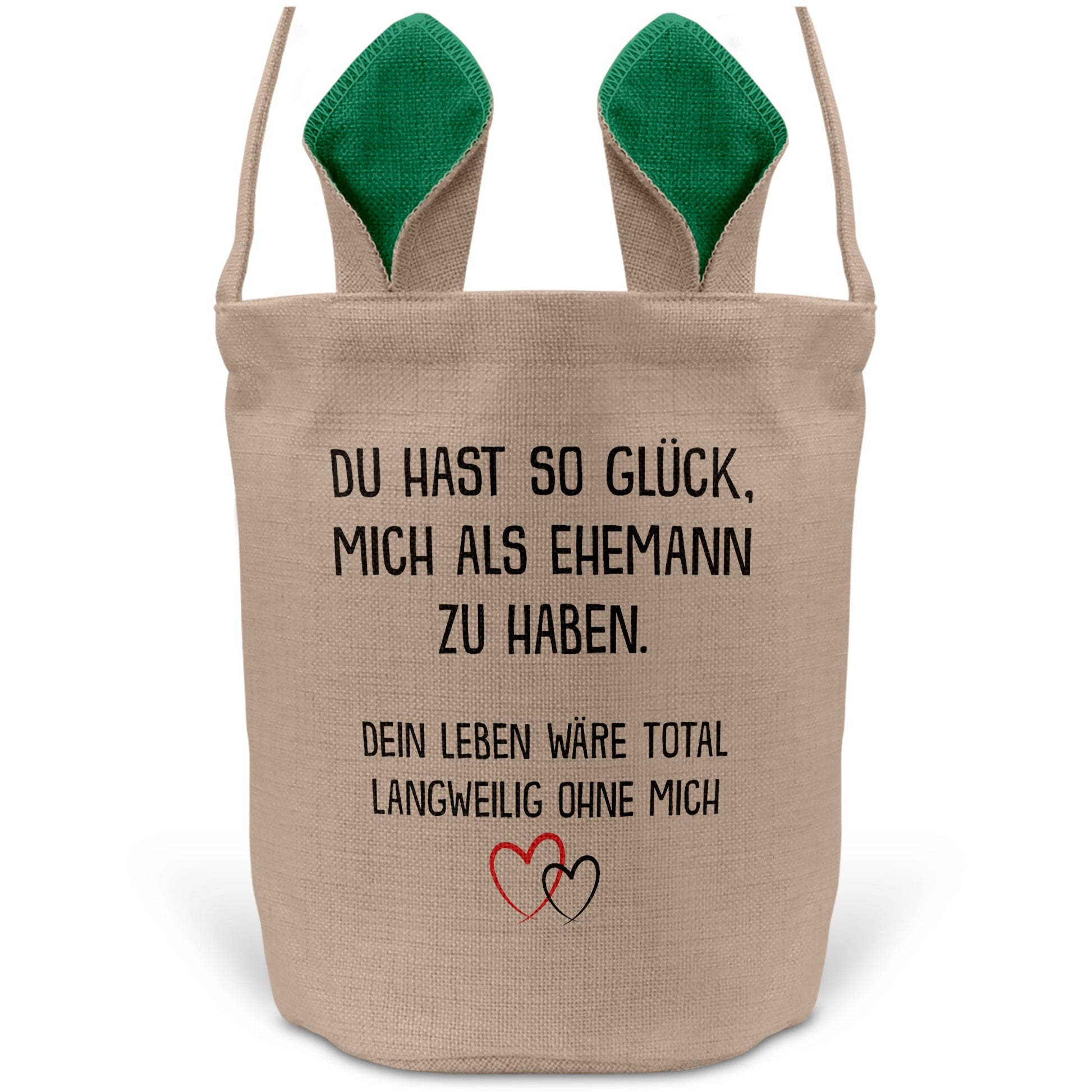 22Feels® Ehefrau Osterkorb mit Henkel Ostergeschenk Tragetasche Ostern Deko Osternest Körbchen Hasenohren (Beige/Grün)-Ostern Tragetasche-22Feels
