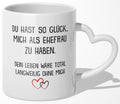 22Feels® Ehemann Geschenk zum Hochzeitstag, Valentinstag etc. - Tasse mit Spruch (Herzhenkel, Weiss, 320ml)-Tasse Weiss Herzhenkel 320ml-22Feels
