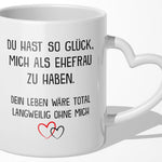 22Feels® Ehemann Geschenk zum Hochzeitstag, Valentinstag etc. - Tasse mit Spruch (Herzhenkel, Weiss, 320ml)-Tasse Weiss Herzhenkel 320ml-22Feels