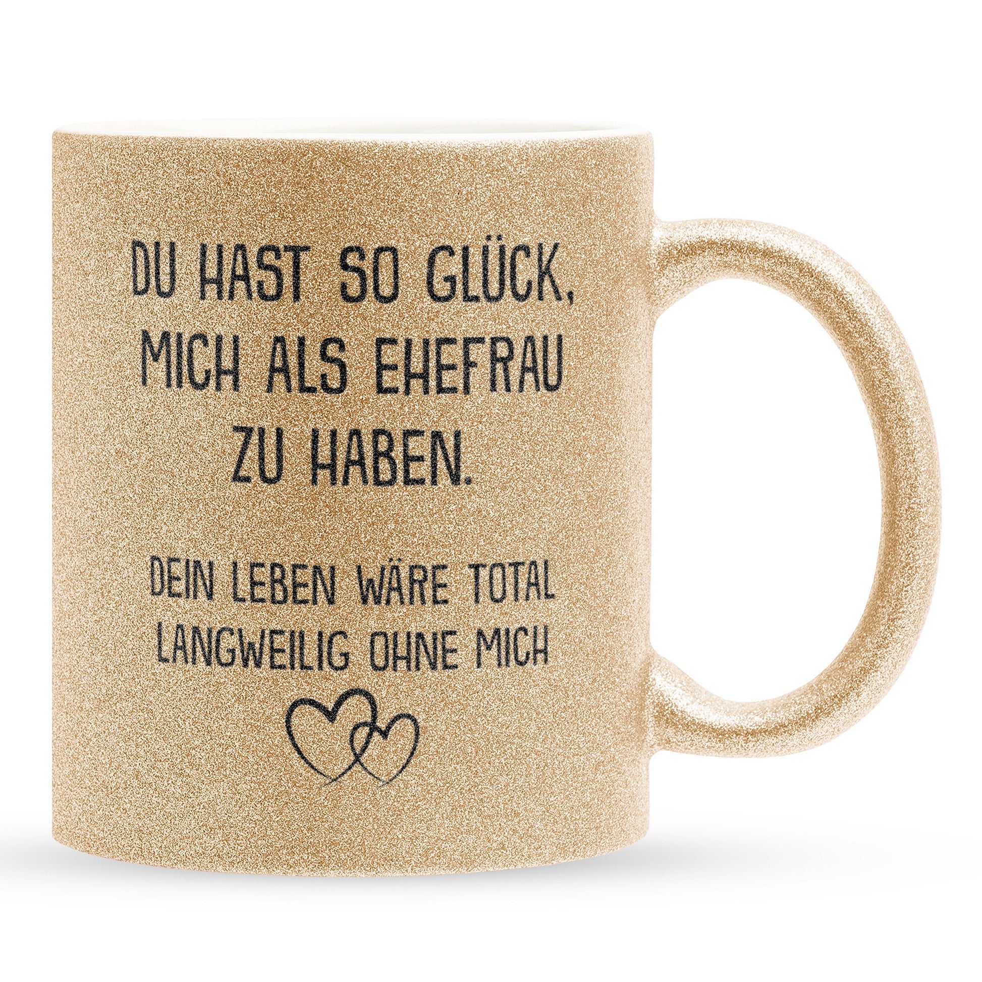 22Feels® Ehemann Geschenk zum Hochzeitstag, Valentinstag etc. - Glitzertasse mit Spruch (Gold, 320ml)-Glitzertasse Gold 320ml-22Feels