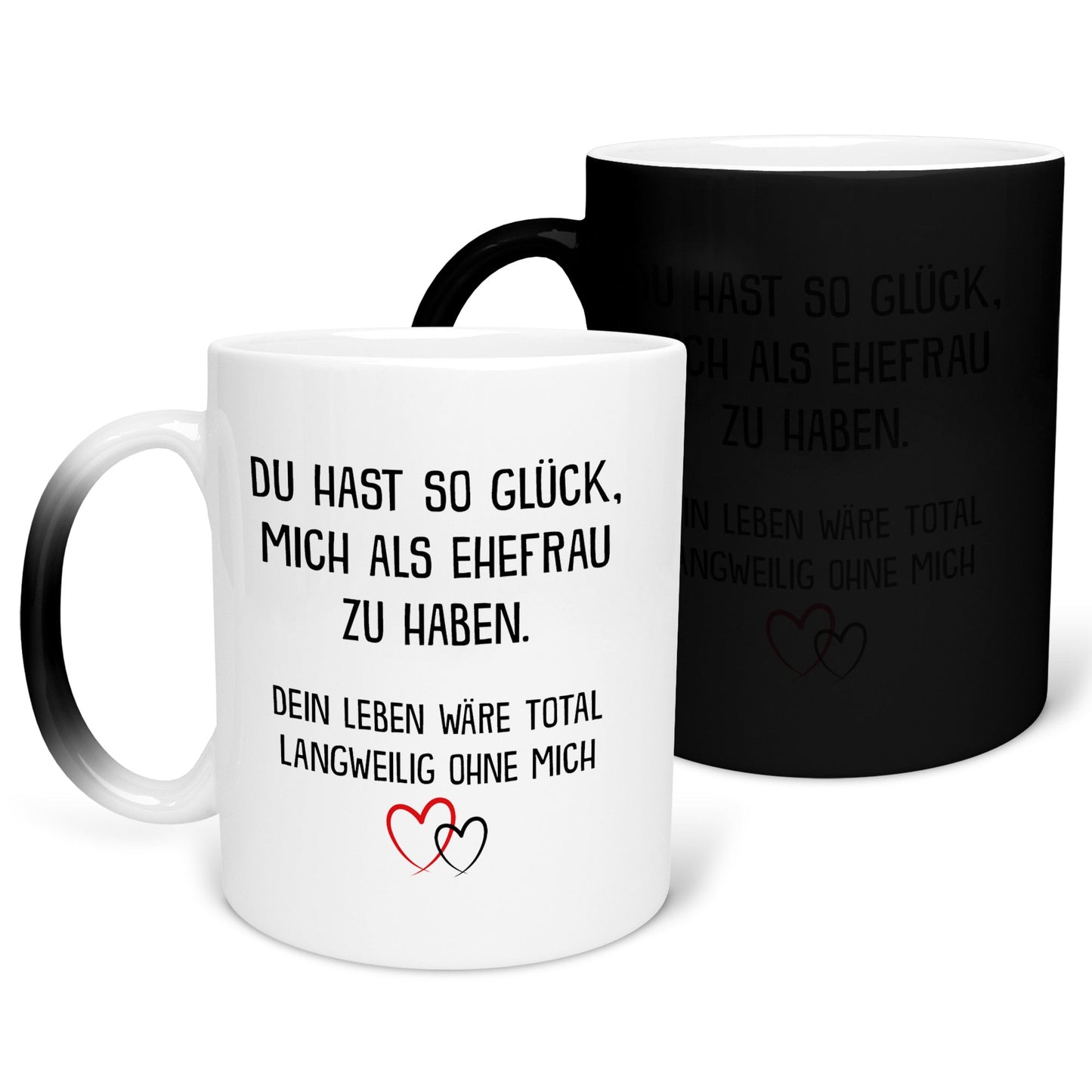 22Feels® Ehemann Geschenk zum Hochzeitstag, Valentinstag etc. - Zaubertasse mit Spruch (Matt-Schwarz und Weiss, 320ml)-Farbwechsel Tasse Matt 320ml-22Feels