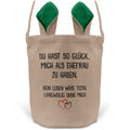 22Feels® Ehemann Osterkorb mit Henkel Ostergeschenk Tragetasche Ostern Deko Osternest Körbchen Hasenohren (Beige/Grün)-Ostern Tragetasche-22Feels