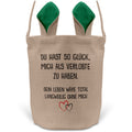 22Feels® Verlobter Männer Osterkorb mit Henkel Ostergeschenk Tragetasche Ostern Deko Osternest Körbchen Hasenohren (Beige/Grün)-Ostern Tragetasche-22Feels