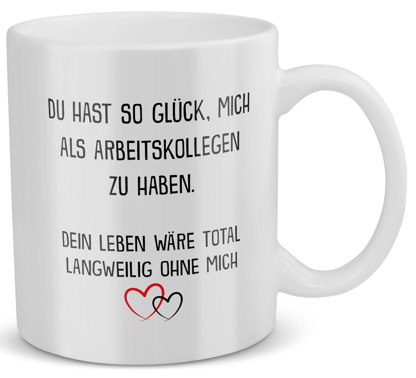22Feels® Wichtelgeschenk von Männer - Tasse mit Spruch: Glück mich zu haben (Weiss, 320ml)-Weisse Tasse 320ml-22Feels