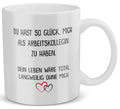 22Feels® Wichtelgeschenk von Frauen - Tasse mit Spruch: Glück mich zu haben (Weiss, 320ml)-Weisse Tasse 320ml-22Feels