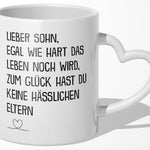 22Feels® Sohn Geschenk - Tasse mit Spruch (Herzhenkel, Weiss, 320ml)-Tasse Weiss Herzhenkel 320ml-22Feels