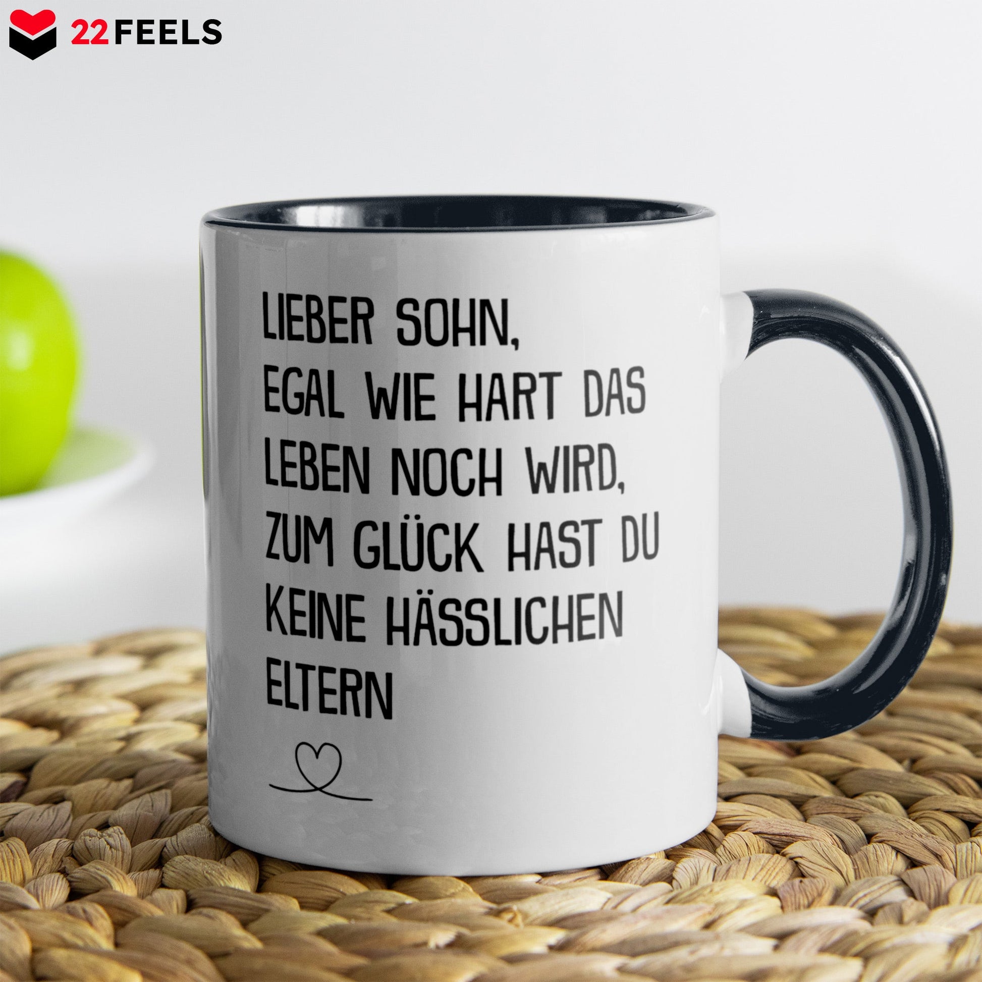 22Feels® Sohn Geschenk - Tasse mit Spruch (Weiss-Schwarz, 320ml)-TwoTone Tasse Weiss-Schwarz 320ml-22Feels