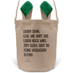 22Feels® Sohn Kinder Osterkorb mit Henkel Ostergeschenk Tragetasche Ostern Deko Osternest Körbchen Hasenohren (Beige/Grün)-Ostern Tragetasche-22Feels