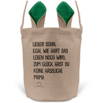22Feels® Sohn Osterkorb von Mama Kinder mit Henkel Ostergeschenk Tragetasche Ostern Deko Osternest Körbchen Hasenohren (Beige/Grün)-Ostern Tragetasche-22Feels