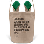 22Feels® Sohn Osterkorb von Papa Kinder mit Henkel Ostergeschenk Tragetasche Ostern Deko Osternest Körbchen Hasenohren (Beige/Grün)-Ostern Tragetasche-22Feels