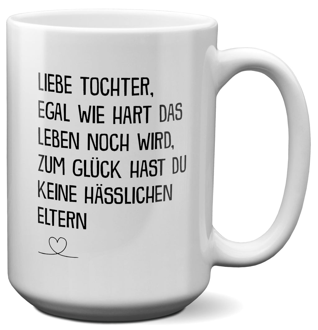 22Feels® Tochter Geschenk - XL Tasse mit Spruch (Weiss, 440ml)-Weisse XL Tasse 440ml-22Feels
