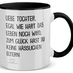 22Feels® Tochter Geschenk - Tasse mit Spruch (Weiss-Schwarz, 320ml)-TwoTone Tasse Weiss-Schwarz 320ml-22Feels