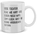 22Feels® Geschenk für Tochter - Tasse mit Spruch: Egal Wie Hart (Weiss, 320ml)-Weisse Tasse 320ml-22Feels