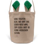 22Feels® Tochter Kinder Osterkorb mit Henkel Ostergeschenk Tragetasche Ostern Deko Osternest Körbchen Hasenohren (Beige/Grün)-Ostern Tragetasche-22Feels