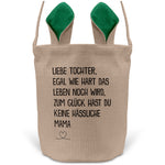 22Feels® Tochter Osterkorb von Mama Kinder mit Henkel Ostergeschenk Tragetasche Ostern Deko Osternest Körbchen Hasenohren (Beige/Grün)-Ostern Tragetasche-22Feels