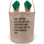 22Feels® Tochter Osterkorb von Papa Kinder mit Henkel Ostergeschenk Tragetasche Ostern Deko Osternest Körbchen Hasenohren (Beige/Grün)-Ostern Tragetasche-22Feels