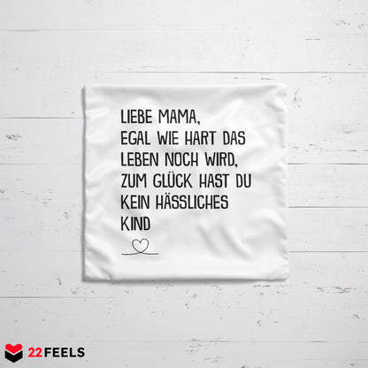 22Feels® Mama Geschenk - Kissen mit Spruch (Weiss 40x40cm)-Kissen Weiss 40x40-22Feels