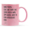 22Feels® Mama Geschenk - Glitzertasse mit Spruch (Pink, 320ml)-Glitzertasse Pink 320ml-22Feels
