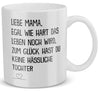 22Feels® Geschenk für Mama von Tochter - Tasse mit Spruch: Egal Wie Hart (Weiss, 320ml)-Weisse Tasse 320ml-22Feels
