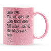 22Feels® Papa Geschenk - Glitzertasse mit Spruch (Pink, 320ml)-Glitzertasse Pink 320ml-22Feels