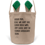22Feels® Papa Osterkorb von Sohn Vater mit Henkel Ostergeschenk Tragetasche Ostern Deko Osternest Körbchen Hasenohren (Beige/Grün)-Ostern Tragetasche-22Feels