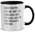 22Feels® Stiefvater Geschenk - Tasse mit Spruch (Weiss-Schwarz, 320ml)-TwoTone Tasse Weiss-Schwarz 320ml-22Feels