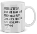 22Feels® Geschenk für Stiefpapas - Tasse mit Spruch: Egal Wie Hart (Weiss, 320ml)-Weisse Tasse 320ml-22Feels