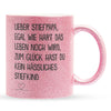 22Feels® Stiefvater Geschenk - Glitzertasse mit Spruch (Pink, 320ml)-Glitzertasse Pink 320ml-22Feels