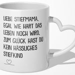 22Feels® Stiefmutter Geschenk - Tasse mit Spruch (Herzhenkel, Weiss, 320ml)-Tasse Weiss Herzhenkel 320ml-22Feels