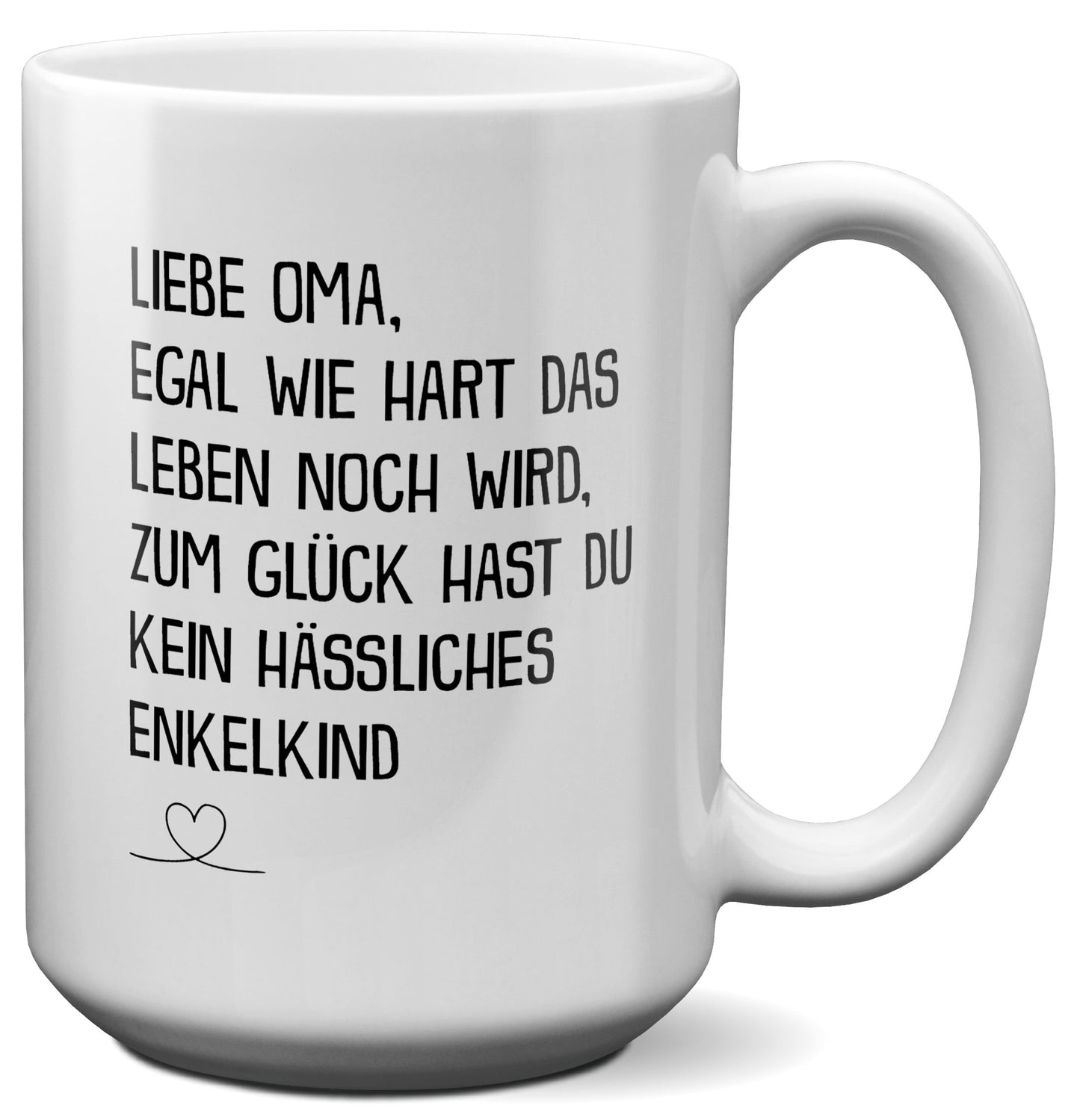 22Feels® Oma Geschenk - XL Tasse mit Spruch (Weiss, 440ml)-Weisse XL Tasse 440ml-22Feels