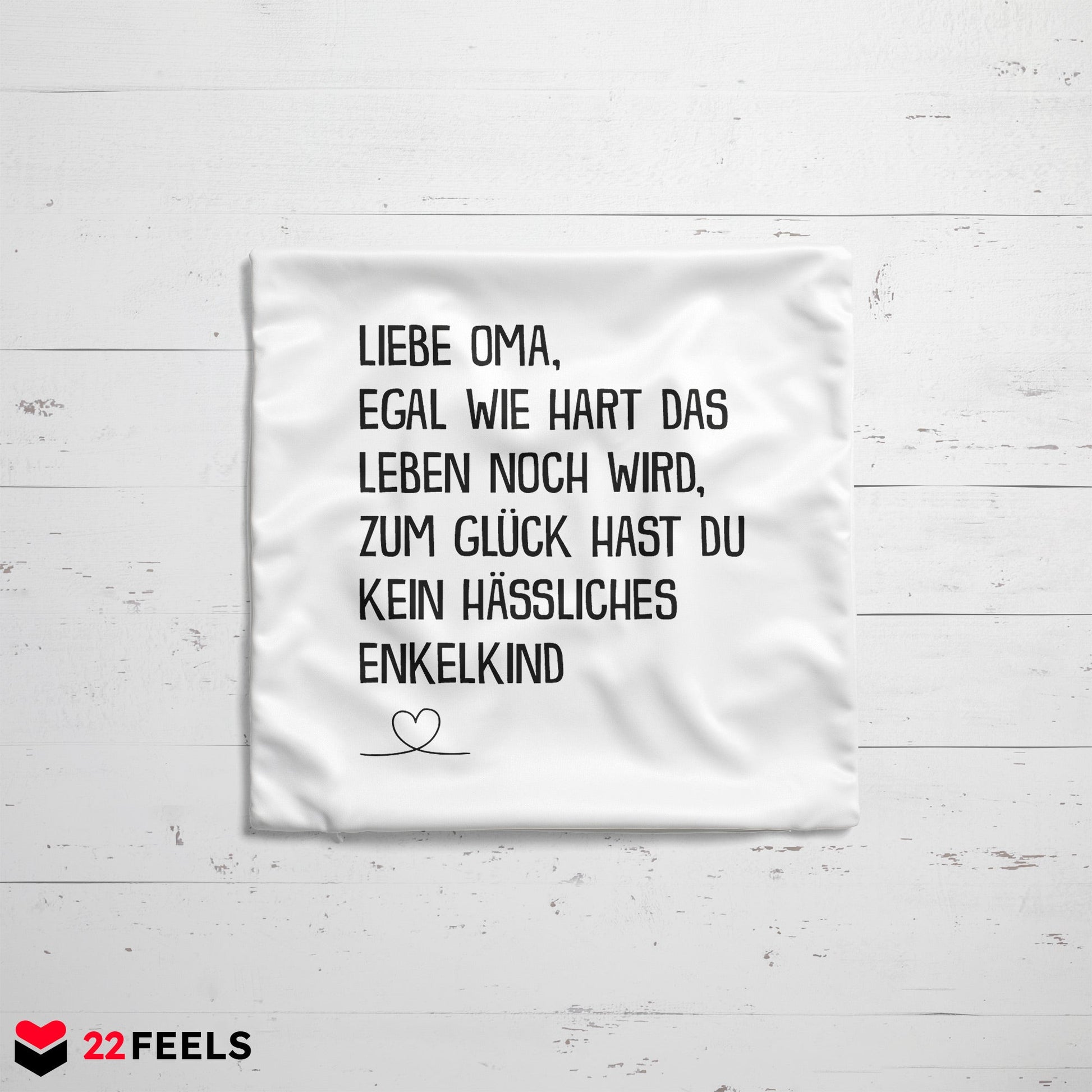 22Feels® Oma Geschenk - Kissen mit Spruch (Weiss 40x40cm)-Kissen Weiss 40x40-22Feels