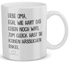 22Feels® Geschenk für Oma von Enkel - Tasse mit Spruch: Egal Wie Hart (Weiss, 320ml)-Weisse Tasse 320ml-22Feels