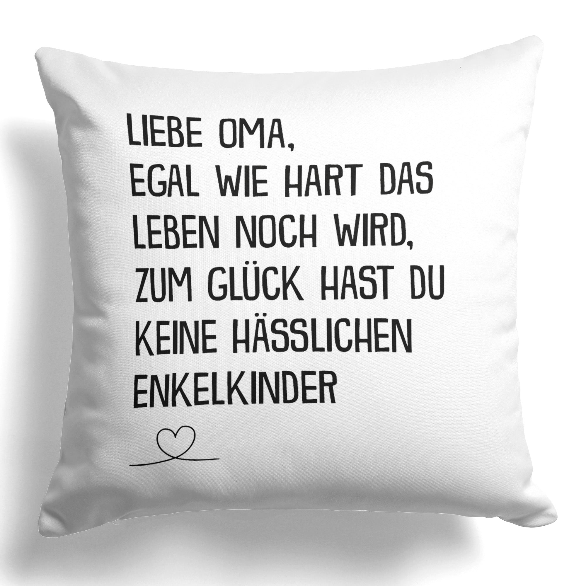 22Feels® Oma Geschenk - Kissen mit Spruch (Weiss 40x40cm)-Kissen Weiss 40x40-22Feels