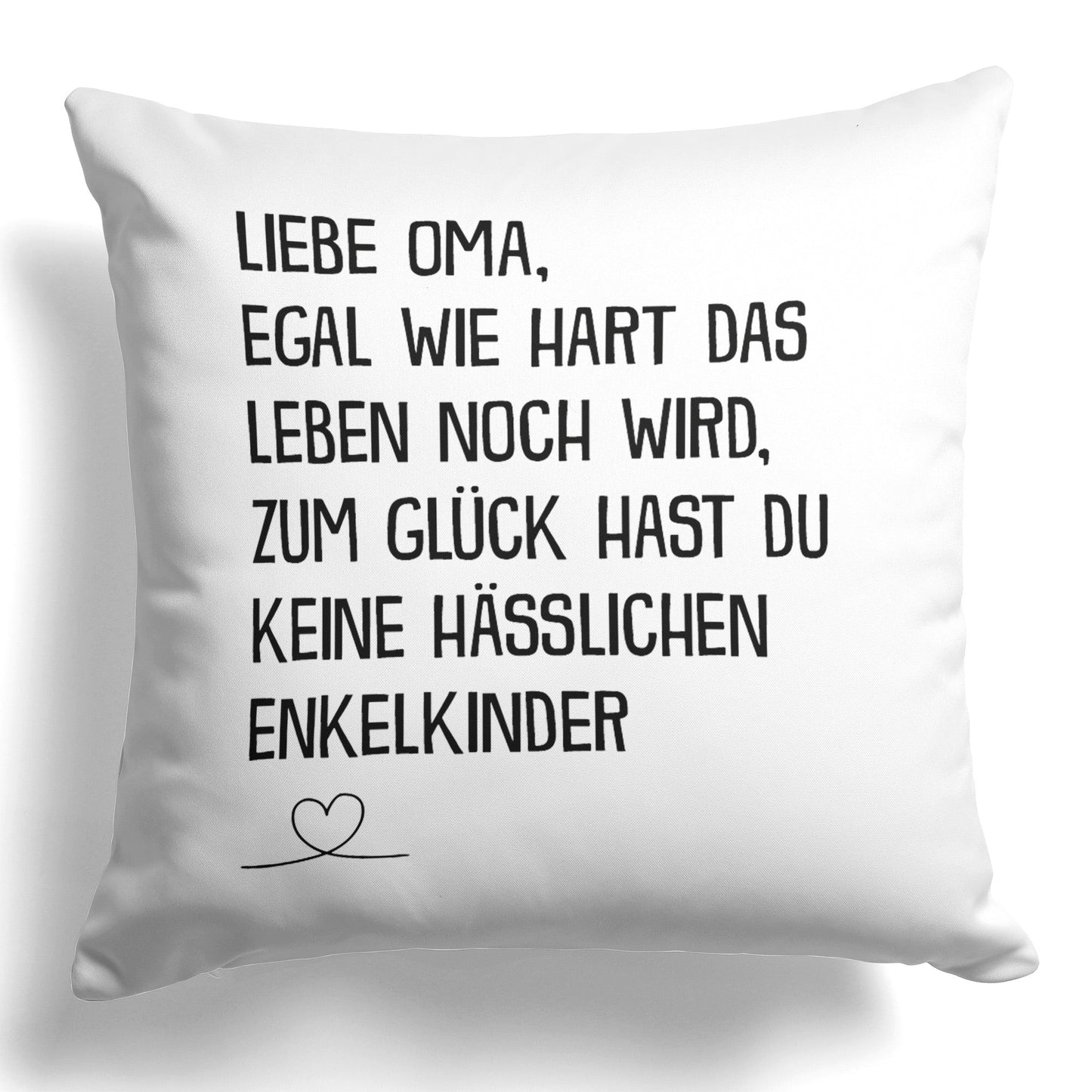 22Feels® Oma Geschenk - Kissen mit Spruch (Weiss 40x40cm)-Kissen Weiss 40x40-22Feels
