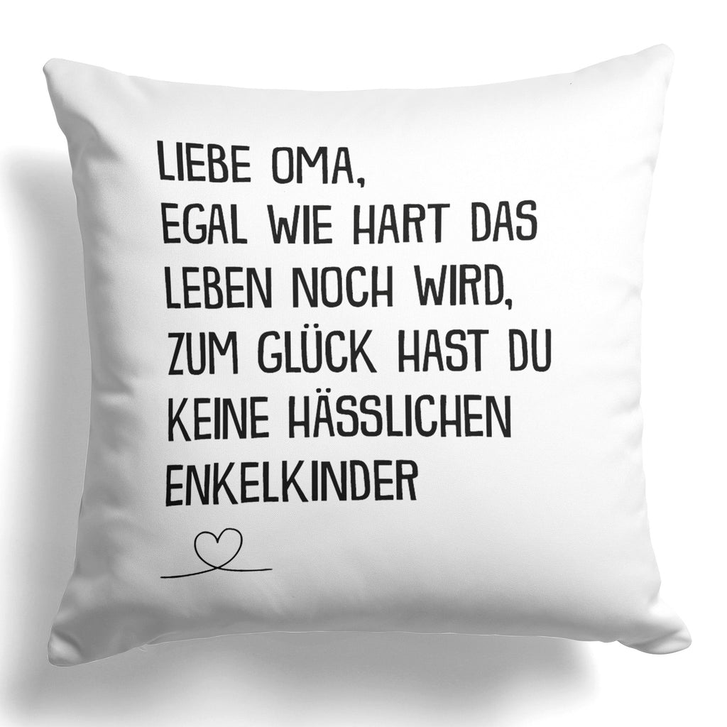22Feels® Oma Geschenk - Kissen mit Spruch (Weiss 40x40cm)-Kissen Weiss 40x40-22Feels