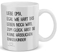 22Feels® Geschenk für Omas - Tasse mit Spruch: Egal Wie Hart (Weiss, 320ml)-Weisse Tasse 325ml-22Feels