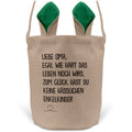 22Feels® Oma Grossmutter Osterkorb mit Henkel Ostergeschenk Tragetasche Ostern Deko Osternest Körbchen Hasenohren (Beige/Grün)-Ostern Tragetasche-22Feels
