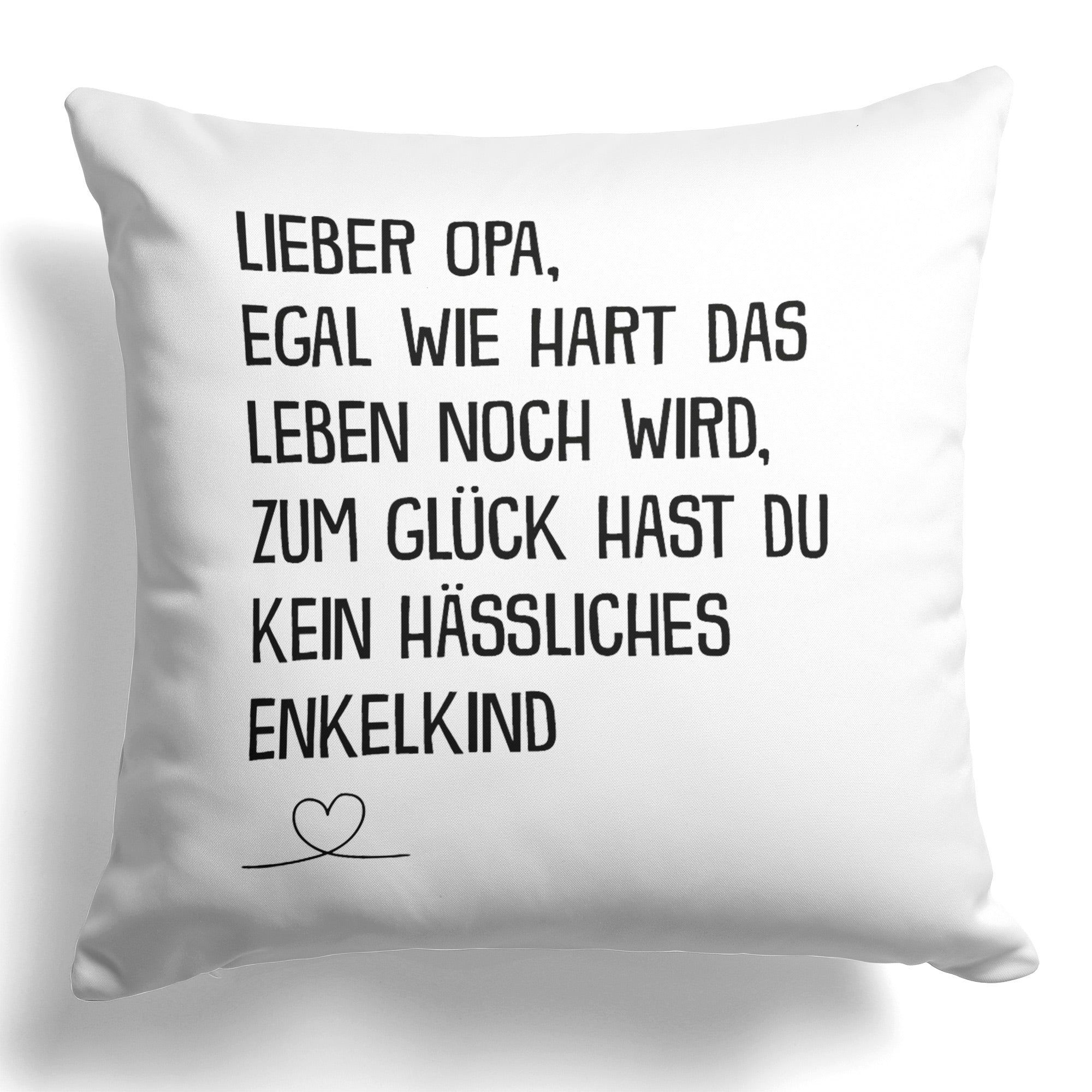22Feels® Opa Geschenk - Kissen mit Spruch (Weiss 40x40cm)-Kissen Weiss 40x40-22Feels