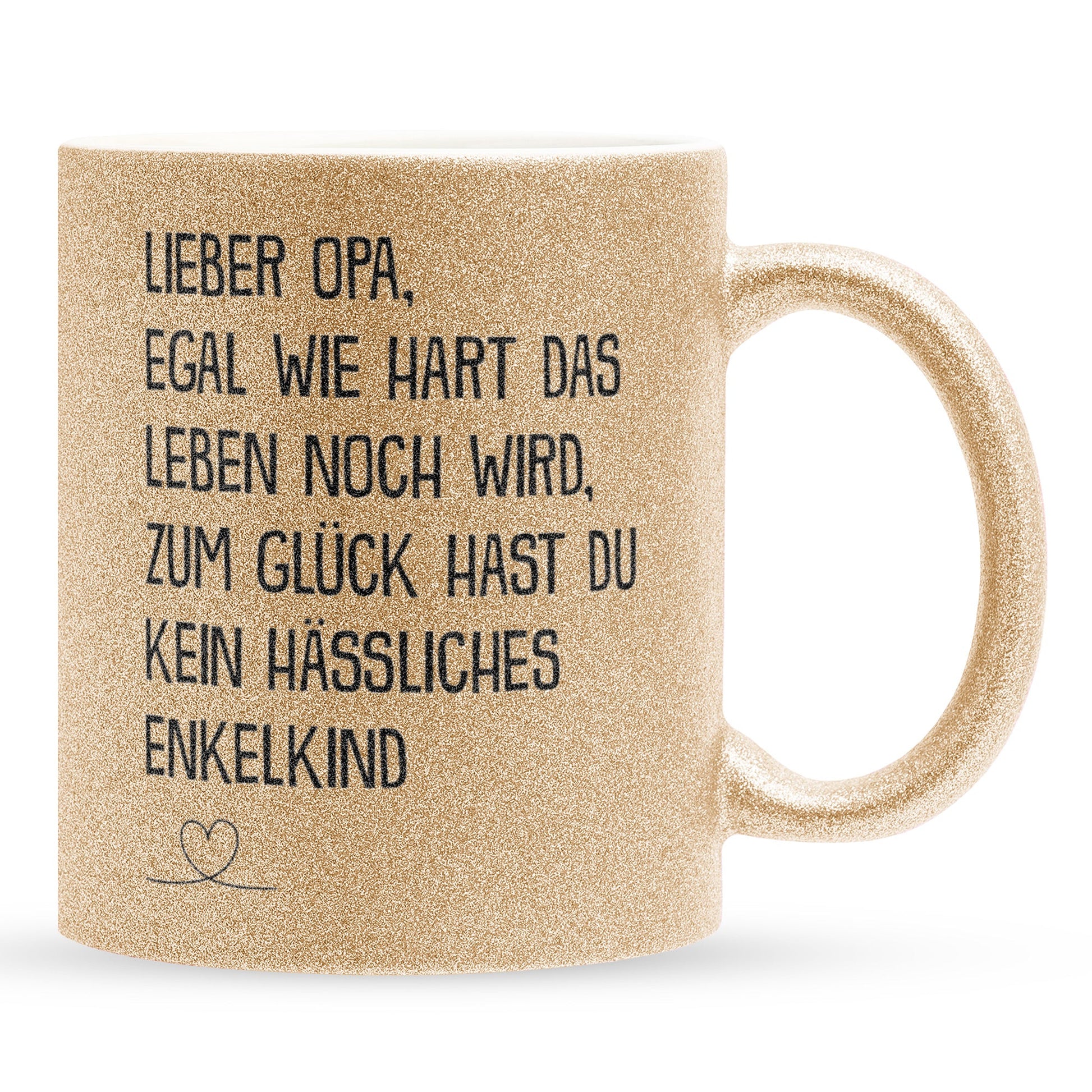 22Feels® Opa Geschenk - Glitzertasse mit Spruch (Gold, 320ml)-Glitzertasse Gold 320ml-22Feels