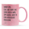 22Feels® Opa Geschenk - Glitzertasse mit Spruch (Pink, 320ml)-Glitzertasse Pink 320ml-22Feels
