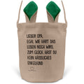 22Feels® Opa Grossvater Osterkorb mit Henkel Ostergeschenk Tragetasche Ostern Deko Osternest Körbchen Hasenohren (Beige/Grün)-Ostern Tragetasche-22Feels