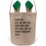 22Feels® Opa Osterkorb von Enkel Grossvater mit Henkel Ostergeschenk Tragetasche Ostern Deko Osternest Körbchen Hasenohren (Beige/Grün)-Ostern Tragetasche-22Feels