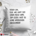 22Feels® Opa Geschenk - Kissen mit Spruch (Weiss 40x40cm)-Kissen Weiss 40x40-22Feels